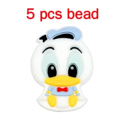 5pcs Silicone Cartoon Beads Pacifier Chain Baby DIY Care Pacify Accessory Adornment