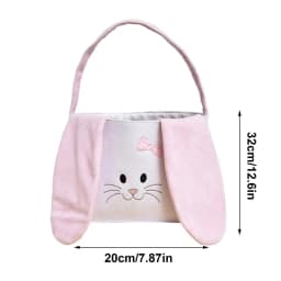 Easter Bunny Basket Reusable Bags Treat With Handles Bunny Candy Basket Party Supplies Spring Hunts Container For Candy Hunting