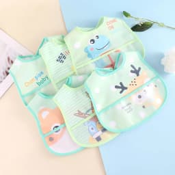 Random 5pcs Cartoon Animals Waterproof Bibs Baby Kids Girls Boys Waterproof Saliva Toddler Feeding Bibs Baby Bibs Aprons Adjusab