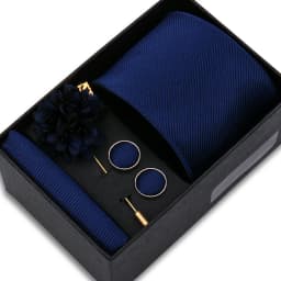 Top Quality Solid Color Ties Hanky Cufflinks Brooch Set Elegant Jacquard Necktie For Men Business Wedding In Gift Box Gravatas