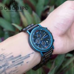 Customize Logo Name Men Wood Watches BOBO BIRD Fashion Calendar Stopwatch Personalized Quartz Wristwatches Gift Dropshipping