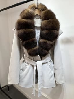 Janveny Luxury Women's Winter Down Jacket 2026 New Large Natural Real Fox Fur Cuff 90% White Duck Down Coat Female Feather Parka