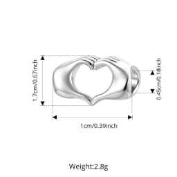 WOSTU Copper Heart Charm Rose Four-leaf Pendant Plated White Gold Fit 0.45cm Bracelet Original For Women  Fashion Jewelry Gift