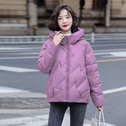 Women's Short Winter Cotton Jacket Warm New Loose Hooded Thick Cotton Coat Trendy Quilted Cotton Padded Jacket Parkas Clothing