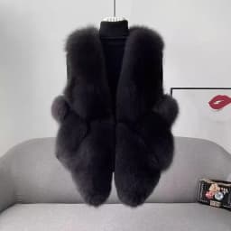 2024 autumn and winter new fox fur vest women's short coat young fur integrated vest winter coat women