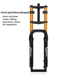 20x4.0 26*4.0 MTB Dual Motor Air Suspension Fork QR 9*135mm 15*135mm Beach Snow Motorcycle Electric E Bike Double Crown Air Fork