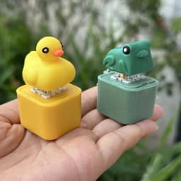 Jardme Funny Voice Duck Shapes Keychain Rechargeable Keyboard Fidget Clicker Sound With LED Light For Stress Relief