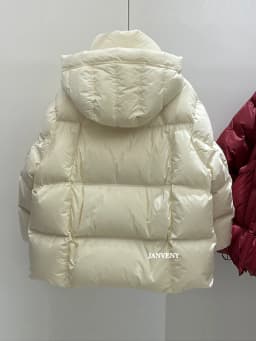Janveny 2026 New Winter Thickened Puffer Down Jacket Women Warm Hooded Medium Length Loose Solid Color 90% White Duck Down Coat