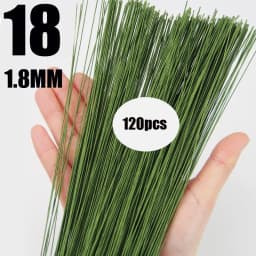 120pcs Fondant Paper Wrapped Iron Wire Handmade DIY Dough Plastic Doll Cake Plug-in Decoration Flower Pole Shelf