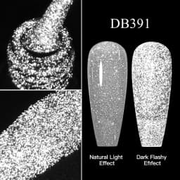 Mtssii Reflective Glitter Gel Pink Sparkling Sequins Gel Nail Polish Soak Off UV Nail Gel Semi-permanent Nail Art Decoration
