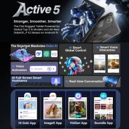 Blackview Active 5 8.68'' Rugged Tablet PC Android 15 Unisoc T615 Octa Core 8GB+128GB AI Mini Pad 6600mAh 13MP18W Tablet