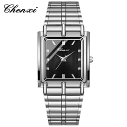 CHENXI 106 New 1pc Fashion Couple Exquisite Rectangle Watch Quartz Top Brand Stainless Steel Male and Female Couple Watch Gift