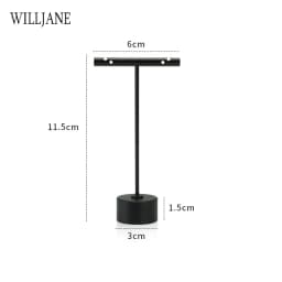 Black Metal Earrings T-Bar Stand Necklace Chains Ring Jewelry Hanging Holder Organizer Watch Counter Display Stand for Selling