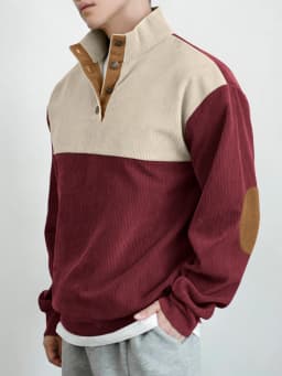 2026-Spring-Autumn-European-Men-Color-Block-Stand-Collar-Corduroy-Hoodie-Loose-Fit-Long-Sleeve-Pullover-Daily-Street-Outdoor-Spo