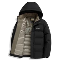 New Windproof Keep Warm Men Parka Outdoors Loose Comfort Solid Removable Hat Coats Winter Fashion Casual Thickening Tops Men