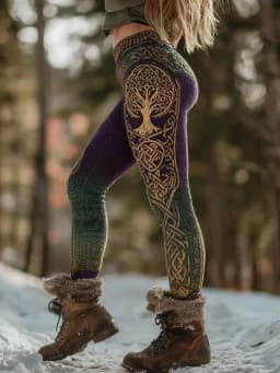 Women's Snow Wolf 3D Print Stretchy Workout Leggings Slim Tights Sexy Yoga Pants Trendy Fashion Clothes