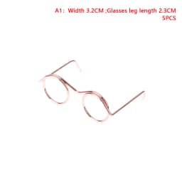 5PCS Miniature Eyeglasses Metal Round Frame Lensless Eyewear Toy Retro Doll Glasses DIY Doll Dressing Accessories Spectacles