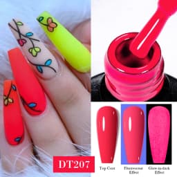MEET ACROSS 7ml Orange Red Pink Gel Nail Polish Laser Sparkling Soak Off Semi Permanent Nail Art UV Gel Varnishes Spring Summer