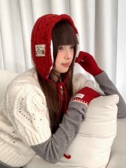 Womens Thickened Red Knitted Plush Earmuffs For Winter Warm Ear Protection Against Cold With Straps