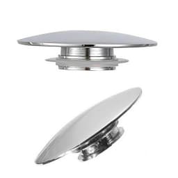 Silver Chrome Basin Waste Sink Plug 66mm PopUp Cap Click Clack Push Button Replacement Part for Bathroom Sink Drain Stopper