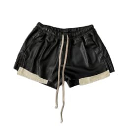 Summer Women's PU Leather Shorts Dark Retro Side Split Color Block Elastic Waisted Drawstring Hot Shorts Female Clothing