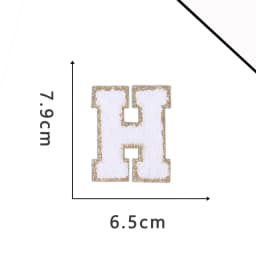 A-Z White Chenille Letter Patches Towel Sequins Clothing Patch Clothes Sew on Applique DIY Garment Hat Decor