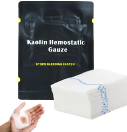 Hemostatic Kaolin Gauze Combat Emergency Trauma Z-Fold Soluble For Ifak Tactical Military First Aid Kit Medical Wound Dressing
