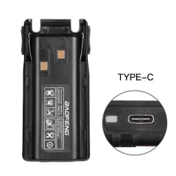 BAOFENG UV-82 Battery Type-C Charging For UV82 Walkie Talkie Li-ion Rechargeable Battery Compatible UV-8D UV-82HP Two Way Radios