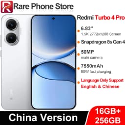 China Version Redmi Turbo 4 Pro 256GB/512GB Snapdragon 8s Gen 4 6.83 inch 2772x1280 Screen 90W 7550mAh Battery 50MP+20MP Camera