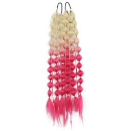 Synthetic 1Pcs Ponytail Extension Corlorful Bubble Braid Long Lantern Hairpieces Braided Ponytail with Hair Tie Straight Hairpie