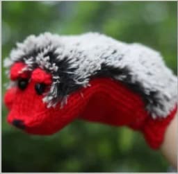 Women's Winter Gloves Without Fingers Knitting Wool Warm Mittens Fingerless Cartoon Hedgehog Gloves Birthday Present