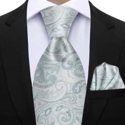 Men's 2pcs Paisley Tie Set Luxury Wedding Blue Brown Grey Necktie Handky Gift For Men Fashion Designer Business Party Tie Gift