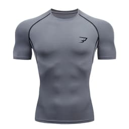 New Men's Short Sleeved T-shirt Compressed Quick Drying Breathable Training Tees Fitness Jujitsu Rashguard Top Gym Sport Shirts