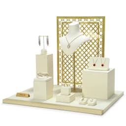 Jewelry Rack Display All Beige Microfiber Window Necklace Ring Jewelry Display Props High-End Display Props Free Combination