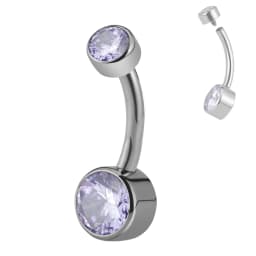 Right Grand ASTM F136 Titanium Belly Button Rings 10mm 12mm with Round CZ Internally Threaded Navel Rings Belly Bars