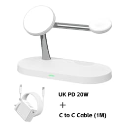 Magnetic Wireless Charger Pad Stand Foldable for iPhone 18-12 Series Apple Watch AirPods 15W Fast Charging Dock Station Light