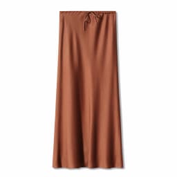 2026 Spring Summer Solid Color Satin Long Skirt For Women High Waist Lace-Up Fashion Elegant Faldas Light Luxury Women's Skirt