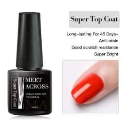 MEET ACROSS 7ml Orange Red Pink Gel Nail Polish Laser Sparkling Soak Off Semi Permanent Nail Art UV Gel Varnishes Spring Summer