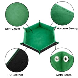 Hexagonal Flannel Dice Tray Foldable Storage Box PU Game Tray desktop Storage Box Jewelry Tray