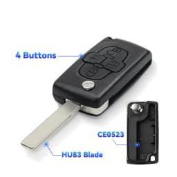 KEYYOU Remote Key Case for Peugeot 207 307 308 407 607 807 For Citroen C2 C3 C4 C5 C6 Flip Folding Car Key Shell 2/3/4 Buttons