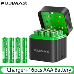 PUJIMAX 1.5V AAA 1100mWh Rechargeable Lithium-ion Battery With Smart Battery Charger SET Batteries Individually Available
