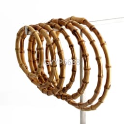 10/14/20PCS 8-25cm Natural Bamboo Bag Handles Handbag Round Ring Handle For Tote Purse Frames DIY Handmade Gift Box Accessories