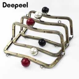 1/2Pcs Deepeel 20cm Metal Handle for Bags Pearl Head Kiss Lock Clasp Purse Brackets HandBags Handles Replacement Accessories