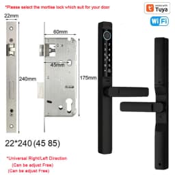 Tuya App Smart Door Lock Waterproof Fingerprint Password Card Bridge-Cut For Outdoor Pull Push Sliding Grille Door