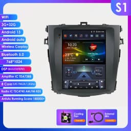 Hizpo 9.7" Android 13 Car Stereo Radio For Toyota Corolla E140/150 2006-2013 Multimedia Player 2 Din GPS Carplay Speakers Wifi