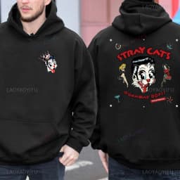2025 New Hoodies Stray Cat Brian Setzer Lee Rocker Slim Jim Phantom Men Retro Aesthetic Hoodie Funny Tops Men's Clothing