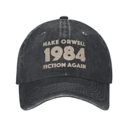 Vintage 1984 Make Orwell Fiction Again Baseball Cap Men Women Distressed Denim Sun Cap Dystopian World Outdoor Adjustable Hats