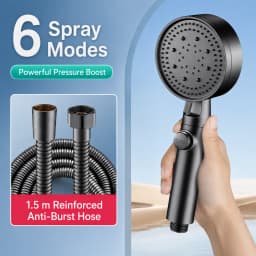 High Pressure Shower Head Handheld Large Panel Rainfall Showerhead with One-Key Stop Water Saving for Bathroom Accessories
