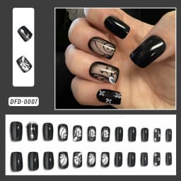 24Pcs White French Press On Nails 3D Bow Design Full Cover Wearable False Nails Short Square Head Ballet Fake Nails For Women