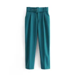 Spring Women's Slimming Versatile Belted Trousers Asymmetric Commute Sle High Waist Long Pants Casual Pants